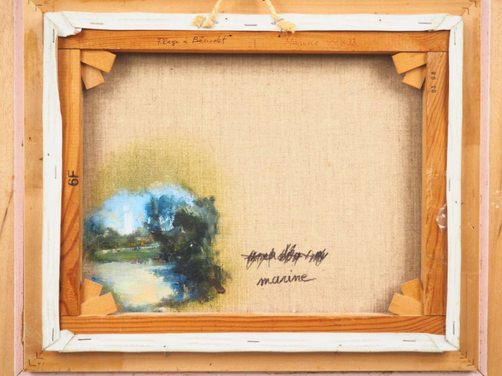 Alain LUCE. "Marine". Huile sur toile, signée en bas à gauche et titré