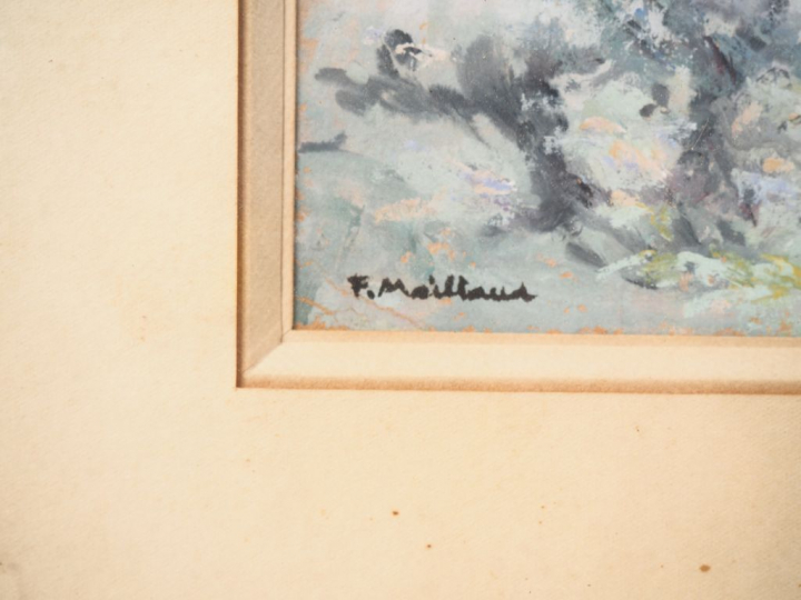 Fernand MAILLAUD. "Paysage". Gouache, signée en bas à gauche. Dim. (à 