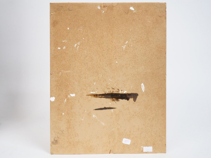 Gaëtan MIFSUD. "Village d'Afrique du nord". Huile sur carton, signée e