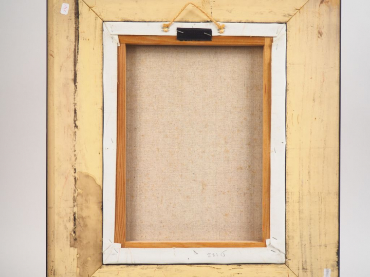 Vladimir PETROV. "Jeune fille dénudée". Huile sur toile, signée en bas