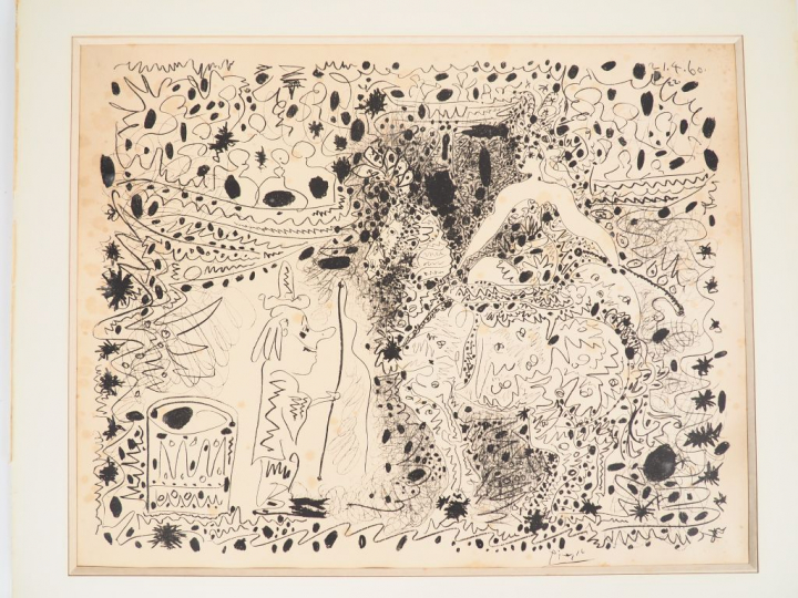 Pablo Picasso (1881-1973) L’Écuyère. 1960. Autographie. 640 x 500. Mou