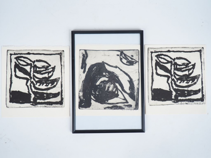 Jean-Pierre PINCEMIN. "Sans titre". 3 eaux-fortes (épreuves d'artistes
