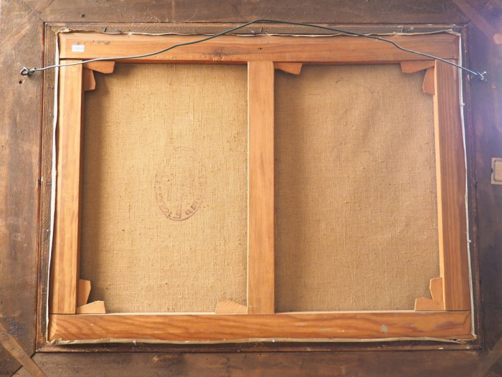 André PLANSON. "Les bords de Seine". Huile sur toile, signée en bas à 