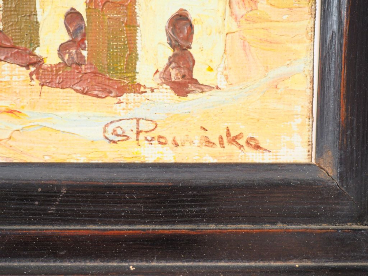 PROCHESKA. "Paysages de l'Atlas". Huile sur carton, signée en bas à dr