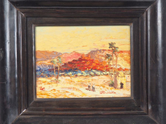 Vente aux enchères PROCHESKA. "Paysages de l'Atlas". Huiles sur carton, signée en bas à d