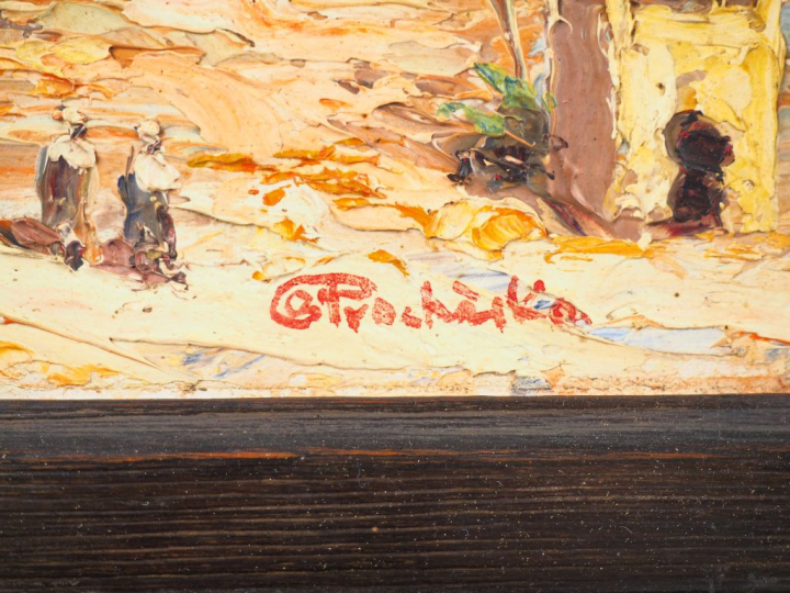 PROCHESKA. "Paysages de l'Atlas". Huiles sur carton, signée en bas à d