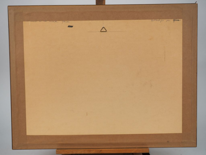 Henri ROUSSEAU. "Un caïd et son escorte". Aquarelle, tampon d'atelier 