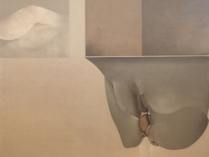 Pierre SAINT PAUL. "Composition abstraite". Huile sur toile, signée en