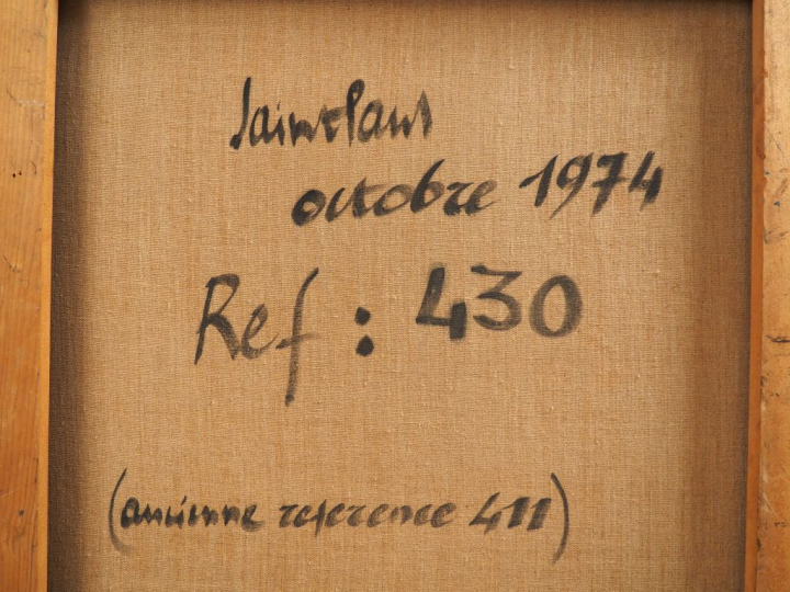 Pierre SAINT PAUL. "Composition abstraite". Huile sur toile, signée en