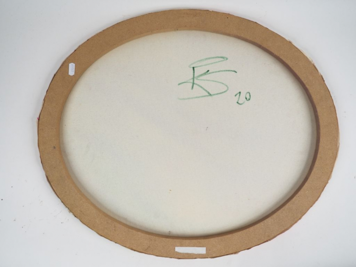 Karina SHMATOVA. "Composition". Huile sur toile, monogrammée au dos. D