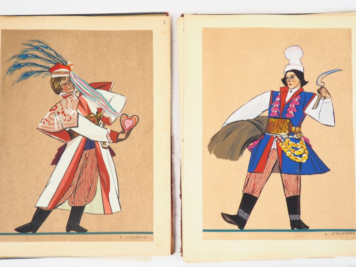 Zofia STRYJENSKA. "Polish peasant costumes". Album contenant 40 planch