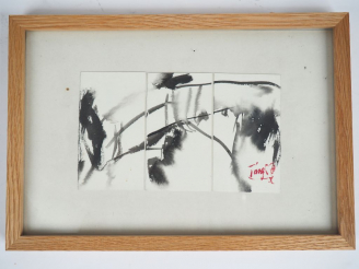 Vente aux enchères T'ANG HAYWEN. "Composition en tryptique". Aquarelle, signée en bas à d