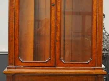 Bibliothèque  XIXème de style anglais en acajou et placage d'acajou, à