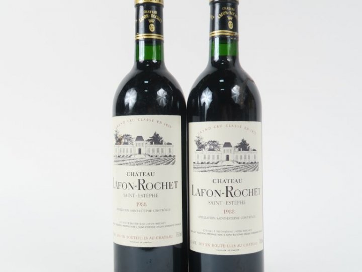 2 BOUTEILLES CHÂTEAU LAFON ROCHET GCC STE ESTEPHE - 1988