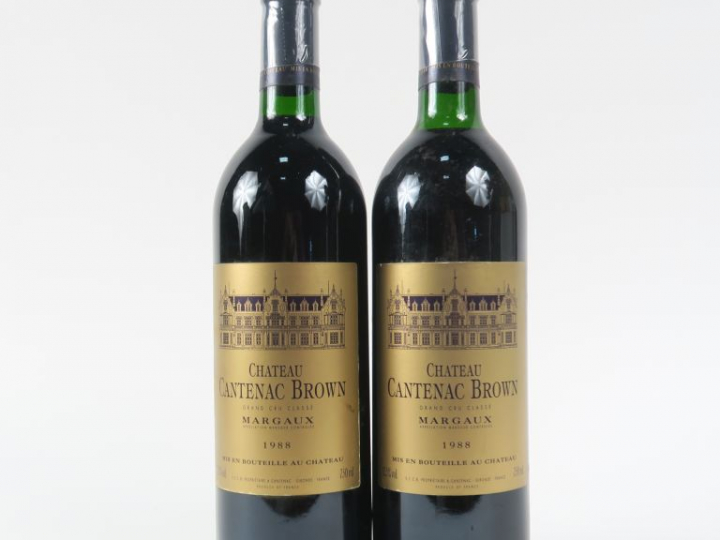 2 BOUTEILLES CHÂTEAU CANTENAC BROWN GCC MARGAUX - 1988 - 1 BG