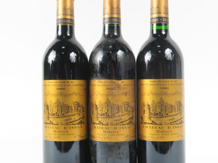 3 BOUTEILLES CHÂTEAU D'ISSAN GCC MARGAUX - 1990