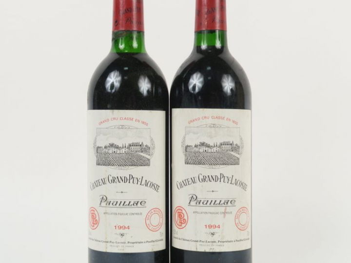 2 BOUTEILLES CHÂTEAU GRAND PUY LACOSTE GCC PAUILLAC - 1994 - BG
