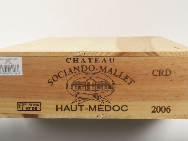 6 BOUTEILLES CHÂTEAU SOCIANDO MALLET HAUT MÉDOC 2000 - CBO
