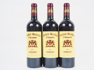 Vente aux enchères 3 BOUTEILLES CHÂTEAU MALESCOT ST EXUPERY GCC MARGAUX - 2011