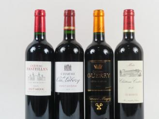 Vente aux enchères 4 BOUTEILLES : 1 CHÂTEAU HANTEILLAN CB HAUT MÉCOC 2005 - 1 CHÂTEAU CAS