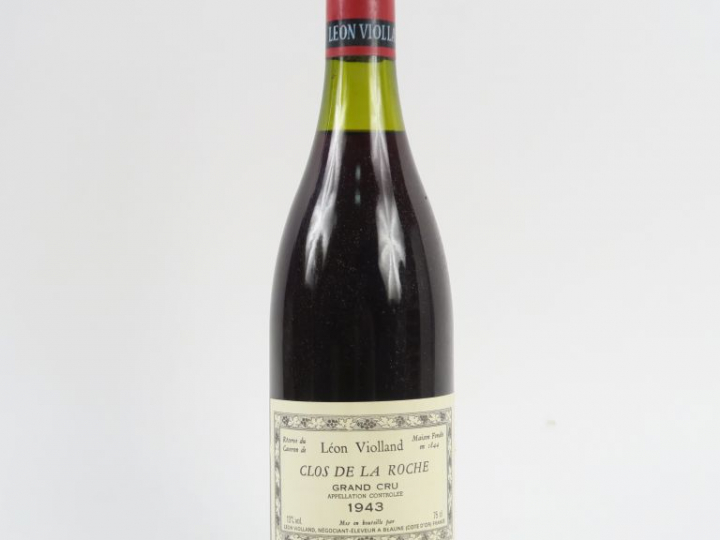 1 BOUTEILLE CLOS DE LA ROCHE GC LÉON VIOLLAND - 1943 - 3,2 CM