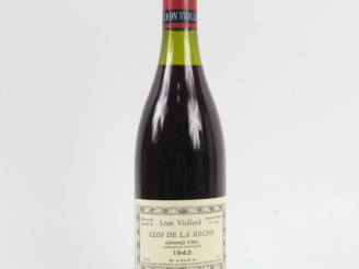 Vente aux enchères 1 BOUTEILLE CLOS DE LA ROCHE GC LÉON VIOLLAND - 1943 - 3,2 CM