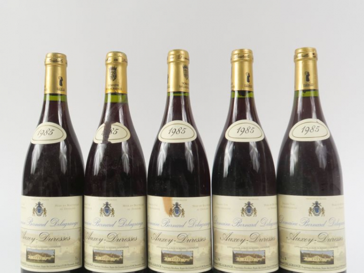 5 BOUTEILLES AUXEY DURESSES DOMAINE BERNARD DELAGRANGE - 1985