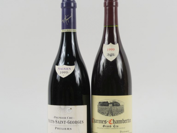 2 BOUTEILLES : 1 CHARMES CHAMBERTIN GC DOMAINE HENRI REBOURSEAU 1999 -