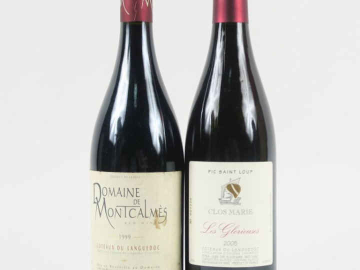 2 BOUTEILLES COTEAUX DU LANGUEDOC : 1 DOMAINE DE MONTCALMÈS 1999 - 1 C