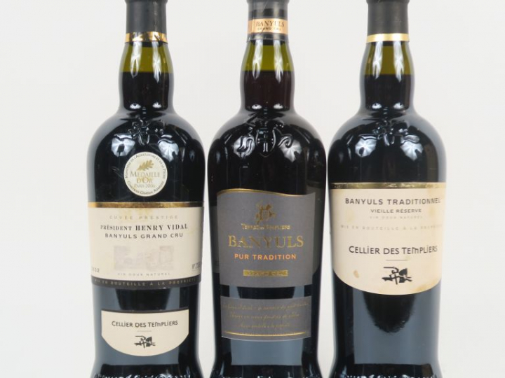 3 BOUTEILLES BANYULS : 1 'VIEILLE RÉSERVE' - 1 CUVÉE PRESTIGE 'HENRY V