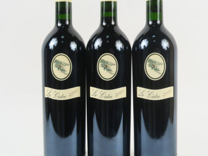 3 BOUTEILLES LE CÈDRE CAHORS - 2000