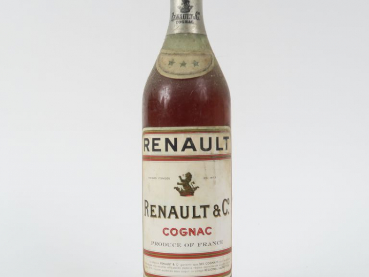 1 VIEILLE BOUTEILLE COGNAC RENAULT - CAPS ÉTAIN