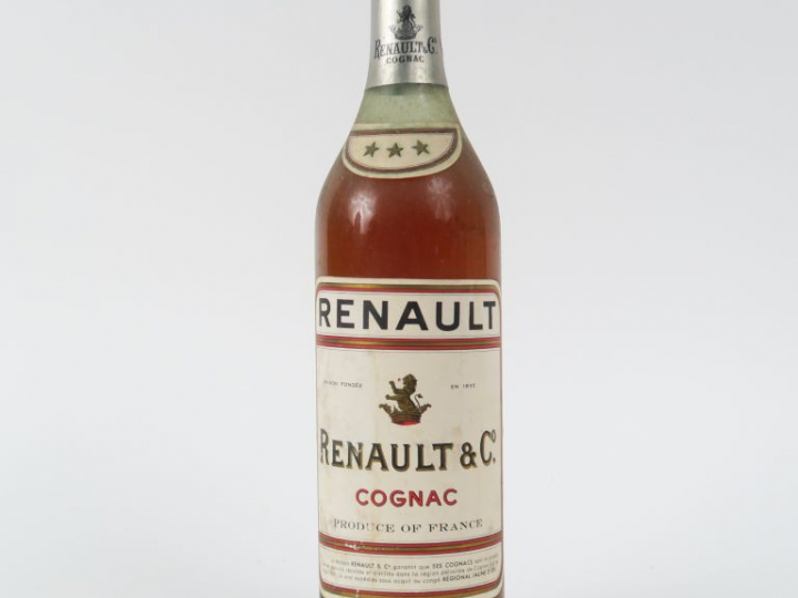 1 VIEILLE BOUTEILLE COGNAC RENAULT - CAPS ÉTAIN