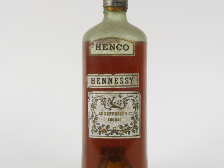1 VIEILLE BOUTEILLE COGNAC HENNESSY HENCO - CAPS ÉTAIN/BS