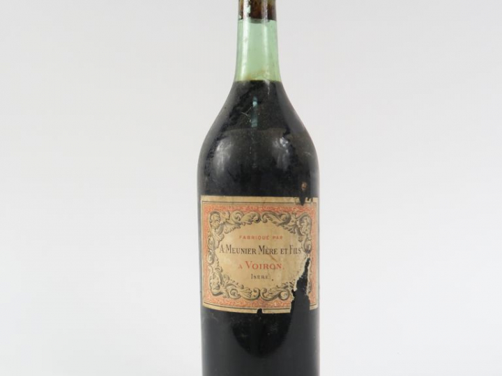1 TRÈS VIEILLE BOUTEILLE (1 L) LIQUEUR A. MEUNIER MÈRE   FILS à VOIRON