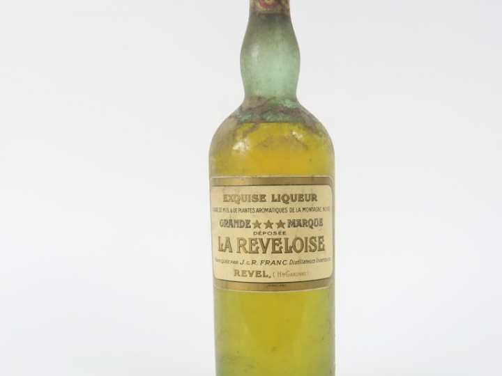 1 VIEILLE BOUTEILLE EXQUISE LIQUEUR 'GRANDE MARQUE' LA REVELOISE J   R