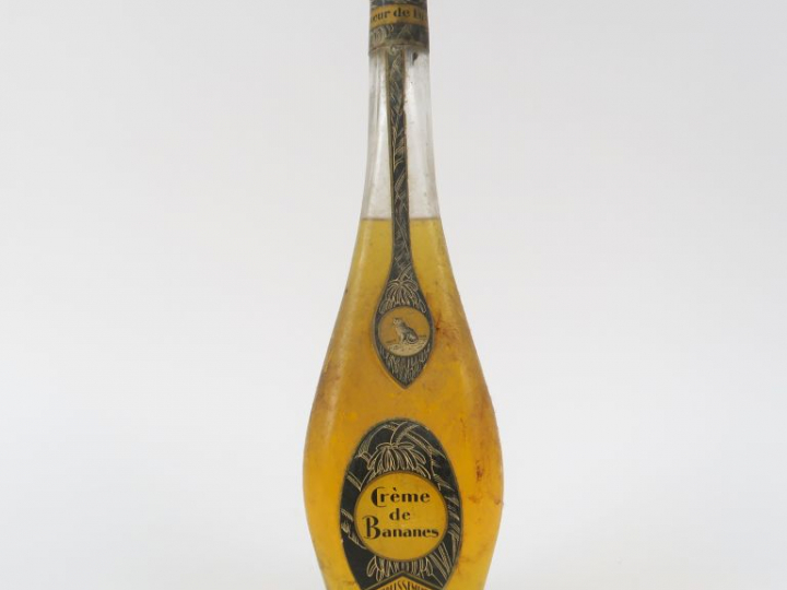 1 VIEILLE BOUTEILLE CRÈME DE BANANES 'LIQUEUR DE LUXE' M. SABATIER - C