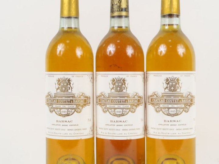 3 BOUTEILLES CHÂTEAU COUTET 1er CC SAUTERNES - 1985 - BG