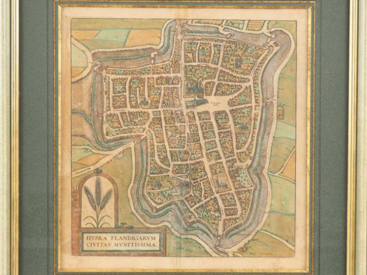 [ATLAS]. ENSEMBLE DE 5 PLANS XVIe-XVIIe DE VILLES BELGES en coloris d’