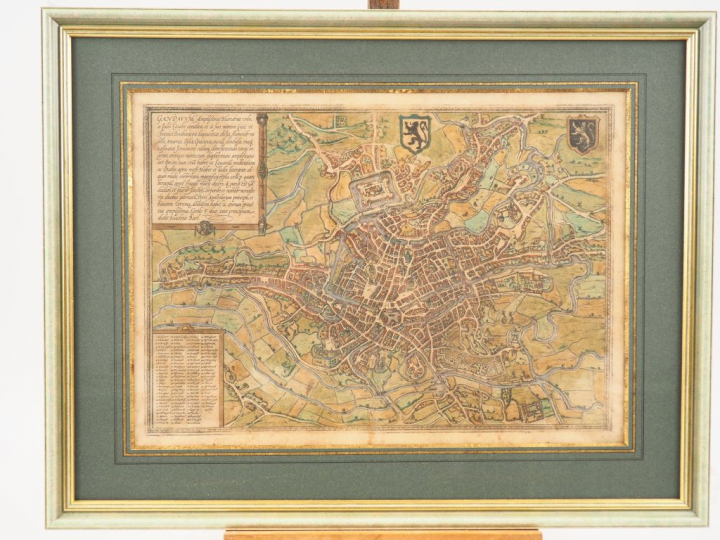 [ATLAS]. ENSEMBLE DE 5 PLANS XVIe-XVIIe DE VILLES BELGES en coloris d’