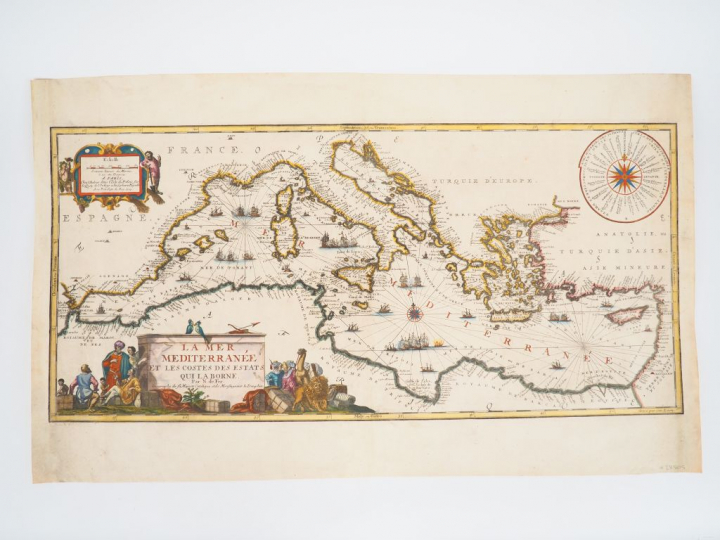 [ATLAS]. ENSEMBLE DE 3 CARTES ANCIENNES SUR LA MÉDITERRANÉE :  -	FER (