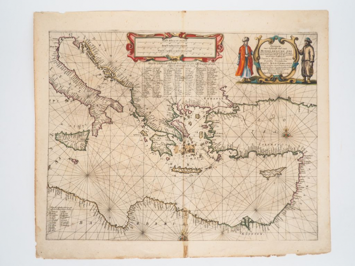 [ATLAS]. ENSEMBLE DE 3 CARTES ANCIENNES SUR LA MÉDITERRANÉE :  -	FER (