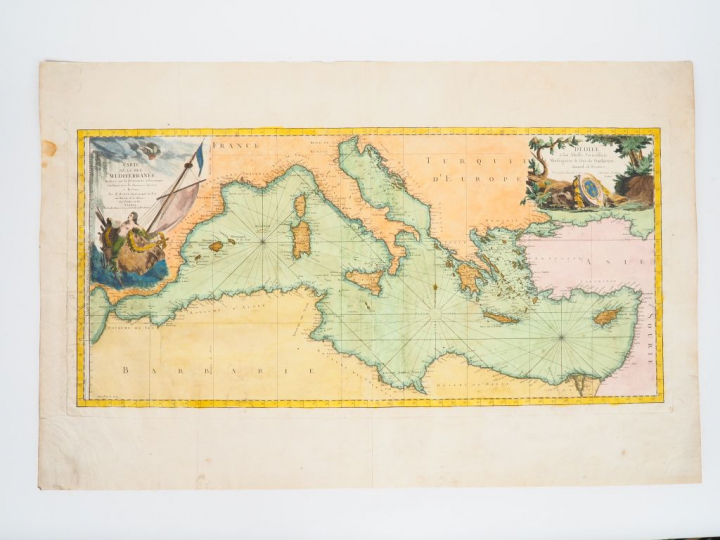 [ATLAS]. ENSEMBLE DE 3 CARTES ANCIENNES SUR LA MÉDITERRANÉE :  -	FER (