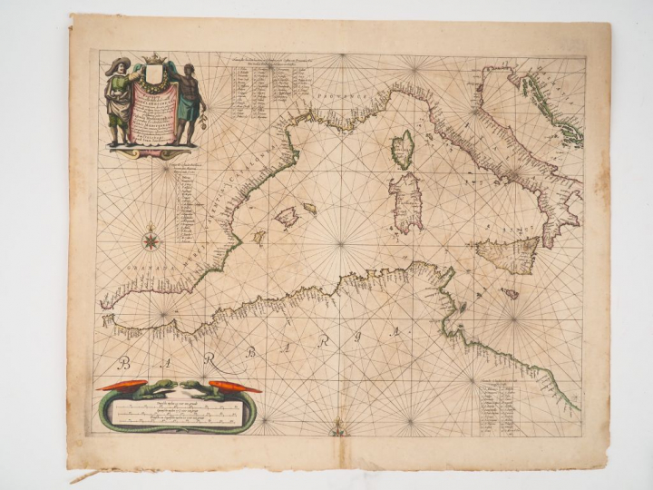 [ATLAS]. ENSEMBLE DE 5 CARTES ANCIENNES SUR LA MÉDITERRANÉE :  -	VAUGO