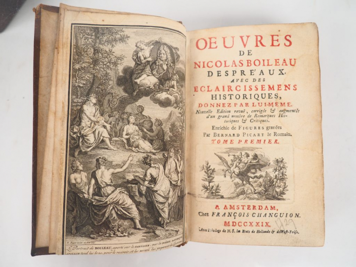 BOILEAU (Nicolas). OEUVRES. Amsterdam, Changuion, 1729. Quatre volumes
