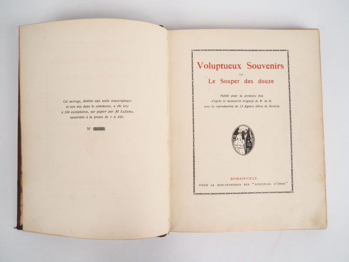 [CURIOSA]. VOLUPTUEUX SOUVENIRS ou Le Souper des douze. Romainville, P