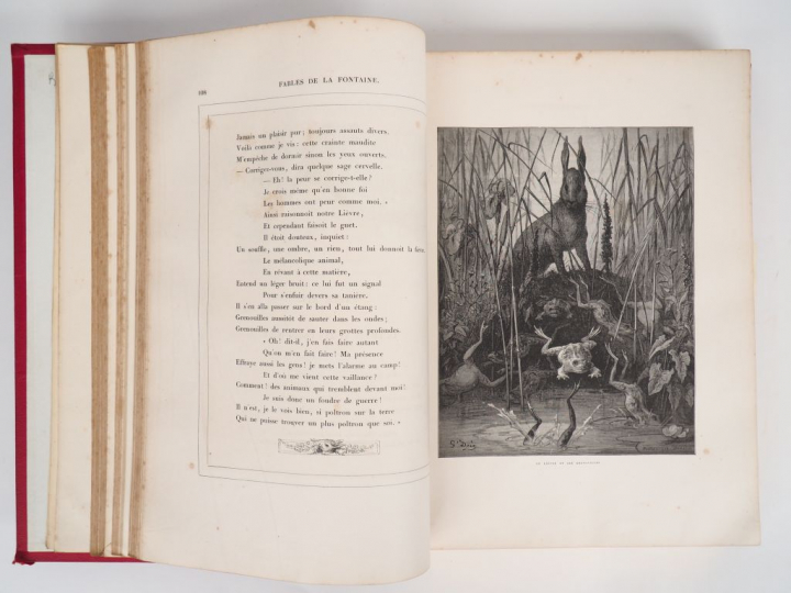 [DORÉ]. LA FONTAINE (J. de). FABLES. P., Hachette, 1868. Petit in-foli