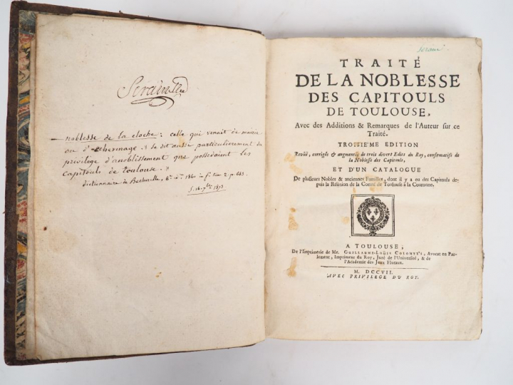 [LA FAILLE (Germain de)]. TRAITÉ DE LA NOBLESSE DES CAPITOULS DE TOULO