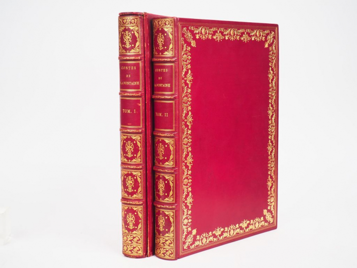 LA FONTAINE. LES CONTES. [Lyon, Impr. Rey, 1934]. Deux volumes in-foli