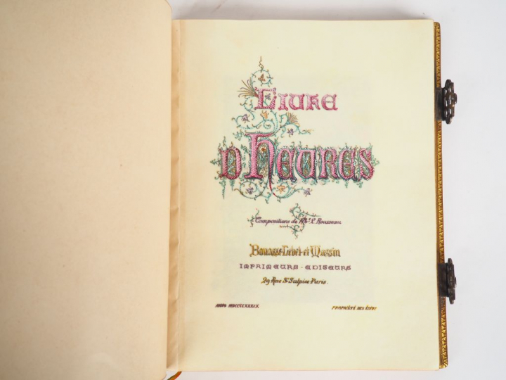 LIVRES D’HEURES. P., Bonasse, Lebel et Massin, 1889. In-8 carré maroqu